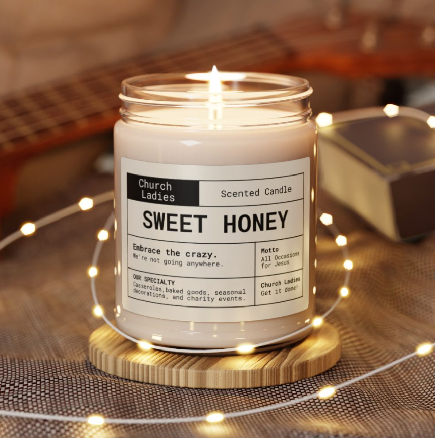 Sweet Honey Church Ladies Scented Soy Candle, 9 0z